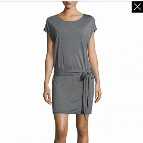 Haute Hippie, NWT, Draped Low-Back Gray Graphite Mini Dress, Size Medium - Picture 2 of 6